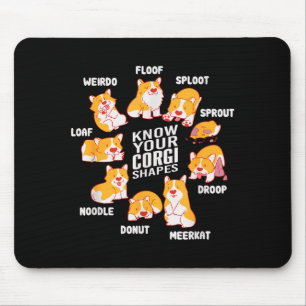Funny Know Your Corgi Shapes Cute Welsh Dog Lover Mouse Pad