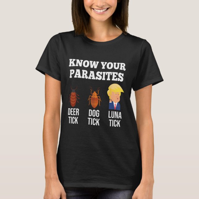 Funny Know Your Parasites Anti Trump Tick 2024 Ele T-Shirt (Front)