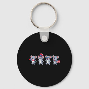Funny Koala Aamerican Usa Flag 250 Years 4th Of Key Ring