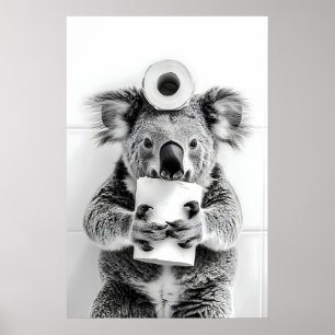 Funny Koala Bathroom Print Toilet Paper Humour