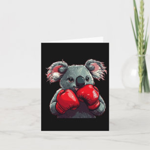 Funny Koala Bear In The Ring With Boxing Gloves Co Card