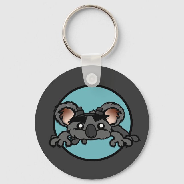 FUNNY KOALA BEAR ROUND KEY CHAIN (Front)