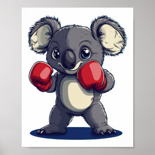 Funny Koala Bear With Boxing Gloves Costume Poster