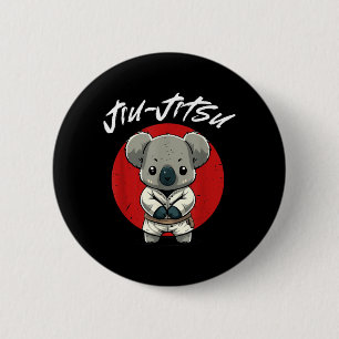 Funny Koala Brazilian Jiu Jitsu and Grappling 6 Cm Round Badge