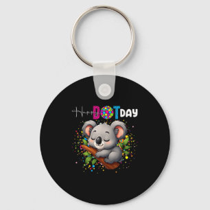 Funny Koala Lovers Polka Dots Happy Dot Day Girls Key Ring