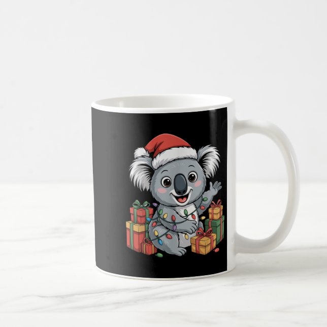 Funny Koala Santa Hat Animals Lovers Ugly Christma Coffee Mug (Right)