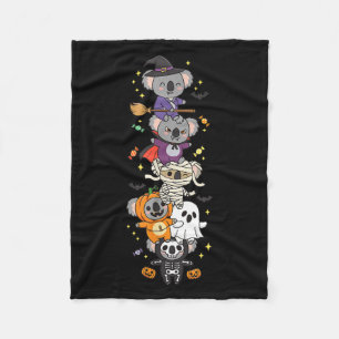 Funny Koala Witch Vampire Ghost Halloween Kids Men Fleece Blanket