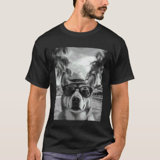 Funny Korean Jindo Selfie Dog Summer Vacation T-Shirt