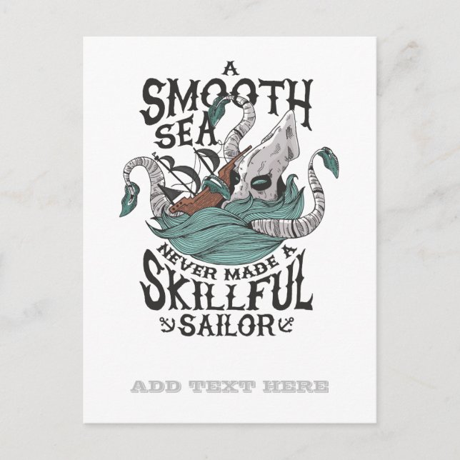 Funny Kraken Sailor Seaman Navy Octopus Monster Postcard (Front)