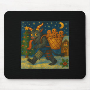 Funny Krampus Gingerbread Night Festive Creepy Hol Mouse Pad