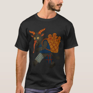 Funny Krampus Gingerbread Yarn Art Creepy Holiday  T-Shirt