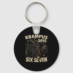 Funny Krampus Says Six Seven 6 7 Meme Christmas Ho Key Ring