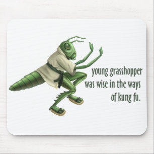 Funny Kung Fu Grasshopper Mouse Pad