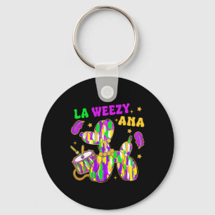 Funny La Weezy Ana Mardi Gras Carnival Cake Walk M Key Ring
