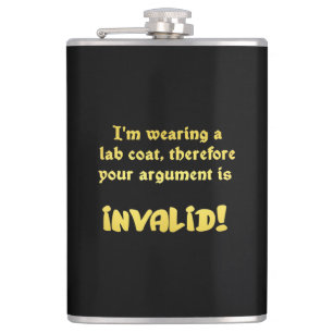 Funny Lab Coat Logic: The Ultimate Argument Ender Hip Flask