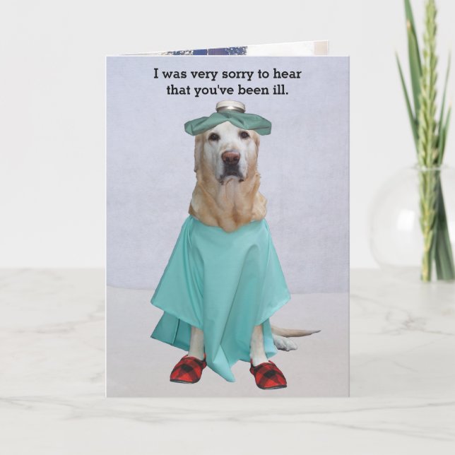 Funny Lab Customisable Get Well Card (Front)