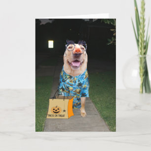 Funny Lab Dressed as Human Halloween Card