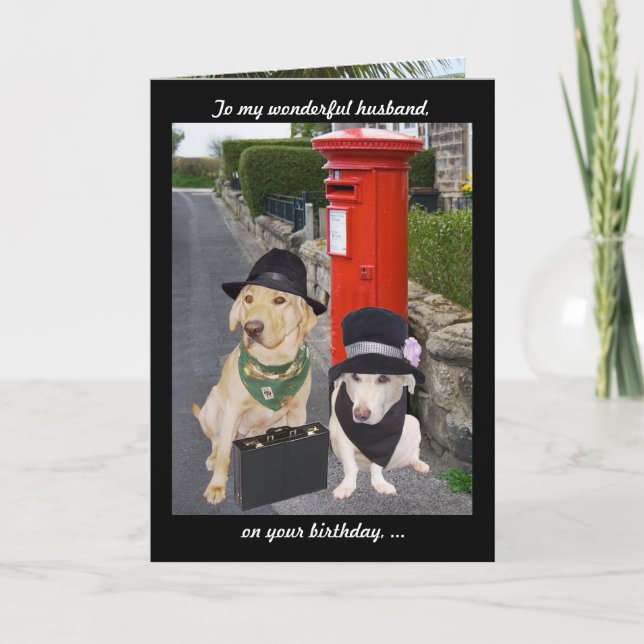 Funny Lab Husband Birthday Card (Front)