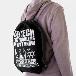 Funny Lab Tech Drawstring Bag