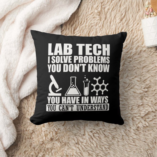 Funny lab tech quotes laboratory technician humour cushion (Blanket)