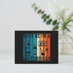 Funny lab tech vintage laboratory technician humou holiday postcard