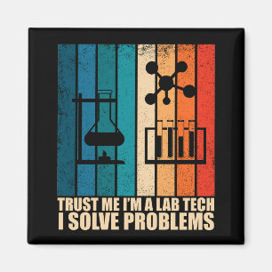 Funny lab tech vintage laboratory technician humou magnet