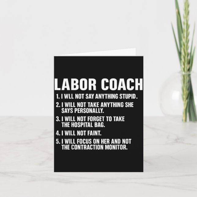 Funny Labor Coach New Mom New Dad Hostal New Baby  Card (Front)