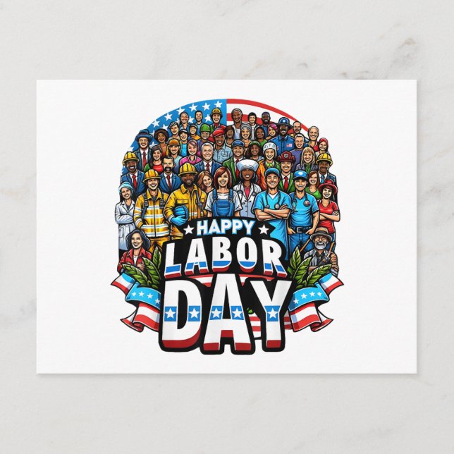 Funny Labour Day Happy American Labour Day Enclosure Card (Front)