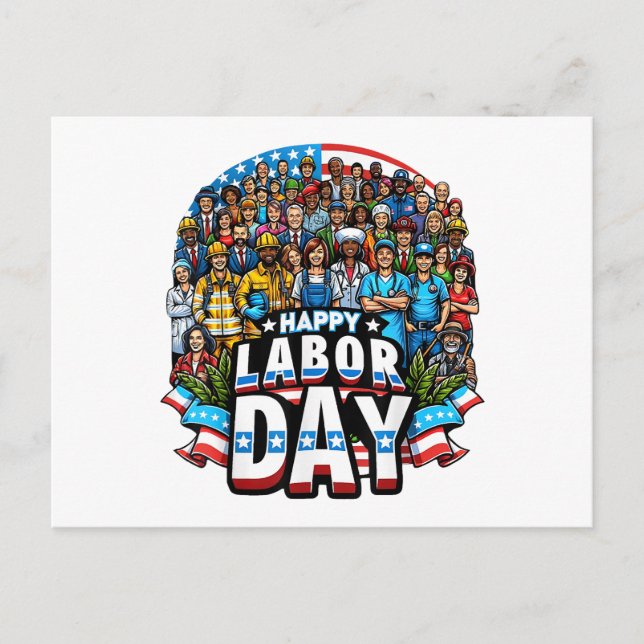Funny Labour Day Happy American Labour Day Holiday Postcard (Front)