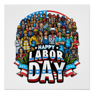 Funny Labour Day Happy American Labour Day Poster