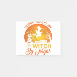 Funny Labour Nurse By Day Witch By Night Halloween Post-it Notes