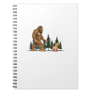Funny Labradoodle Bigfoot Dog Walking Dog Mum Dad Notebook