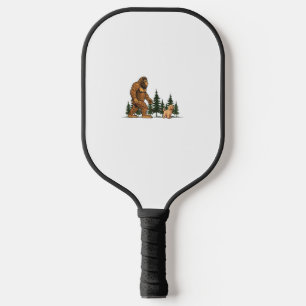Funny Labradoodle Bigfoot Dog Walking Dog Mum Dad Pickleball Paddle