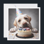 Funny labrador birthday card, labrador  invitation<br><div class="desc">A really funny invitation picturing a labrador dog eating a birthday cake messily,  a great invitation for labrador and dog lovers.
The tekst in the card can be fully edited and personalised to fit your needs.</div>