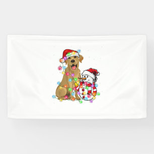 Funny Labrador Dog Christmas Tee Snowman Xmas Ligh Banner