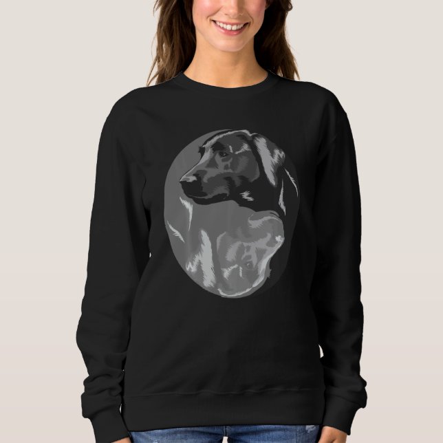 Funny Labrador For Men Women Cool Grey And Black L Sweatshirt (Front)