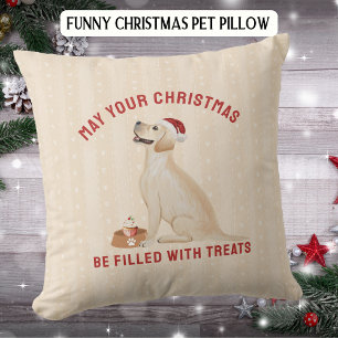 Funny Labrador Pet Christmas Treats   Cushion
