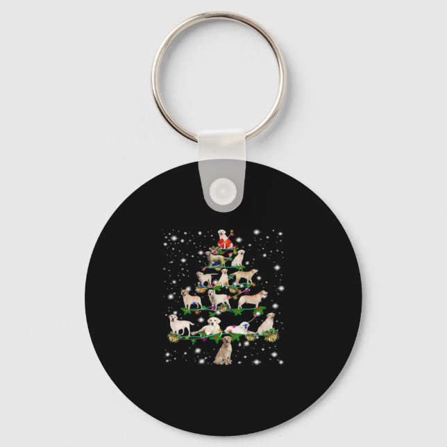 Funny Labrador Retriever Christmas Tree Classic T- Key Ring (Front)