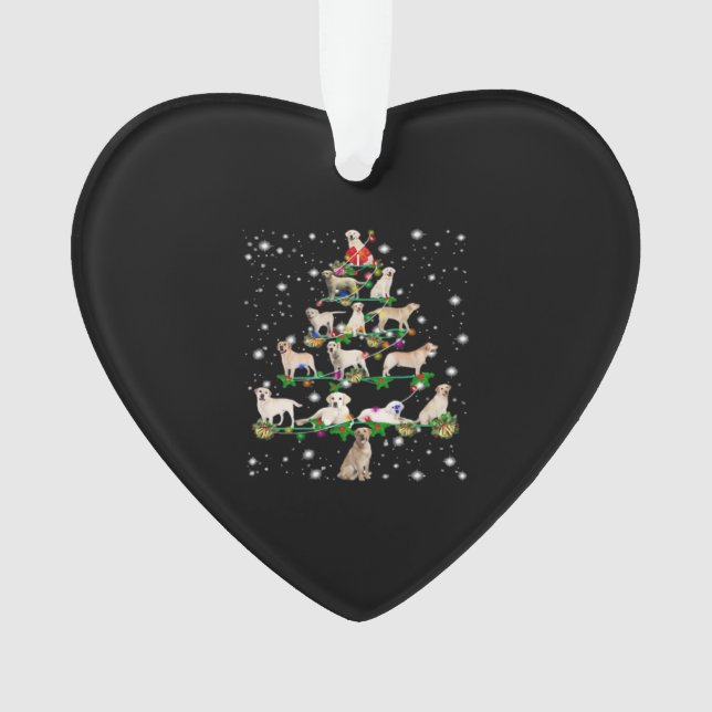Funny Labrador Retriever Christmas Tree Classic T- Ornament (Front)