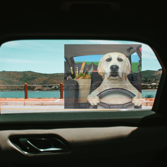 Funny Labrador Retriever Dog Driving Car Sun Shade (Creator Uploaded)