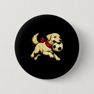 Funny Labrador Retriever Dog Playing Soccer Game D 6 Cm Round Badge