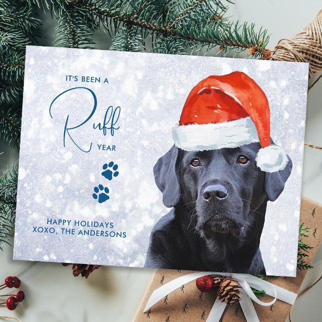 Funny Labrador Retriever Dog Ruff Year in Review  Postcard (Creator Uploaded)