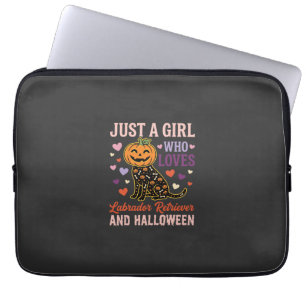 Funny Labrador Retriever Halloween Pumpkin Dog Laptop Sleeve