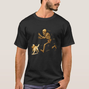 Funny Labrador Retriever Halloween Steal Bone Skel T-Shirt