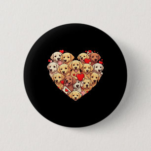 Funny Labrador Retriever Heart Valentine Labrador  6 Cm Round Badge
