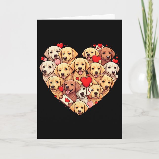 Funny Labrador Retriever Heart Valentine Labrador  Card (Front)