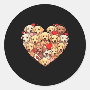 Funny Labrador Retriever Heart Valentine Labrador Classic Round Sticker