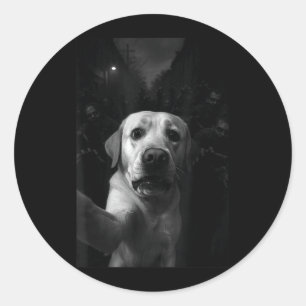 Funny Labrador Selfie Zombie Halloween Dog Classic Round Sticker