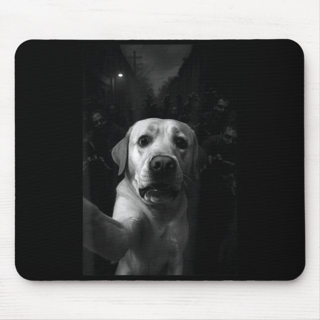 Funny Labrador Selfie Zombie Halloween Dog Mouse Pad (Front)