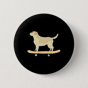 Funny Labrador Skateboarding Dog T Shirt Gift 6 Cm Round Badge